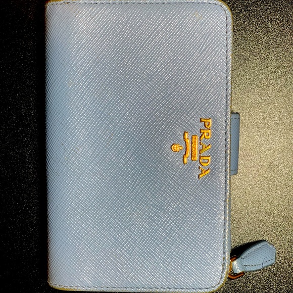 Authentic Light Blue Prada Wallet - Picture 2 of 14